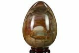 Colorful, Polished Petrified Wood Egg - Triassic #133895-1